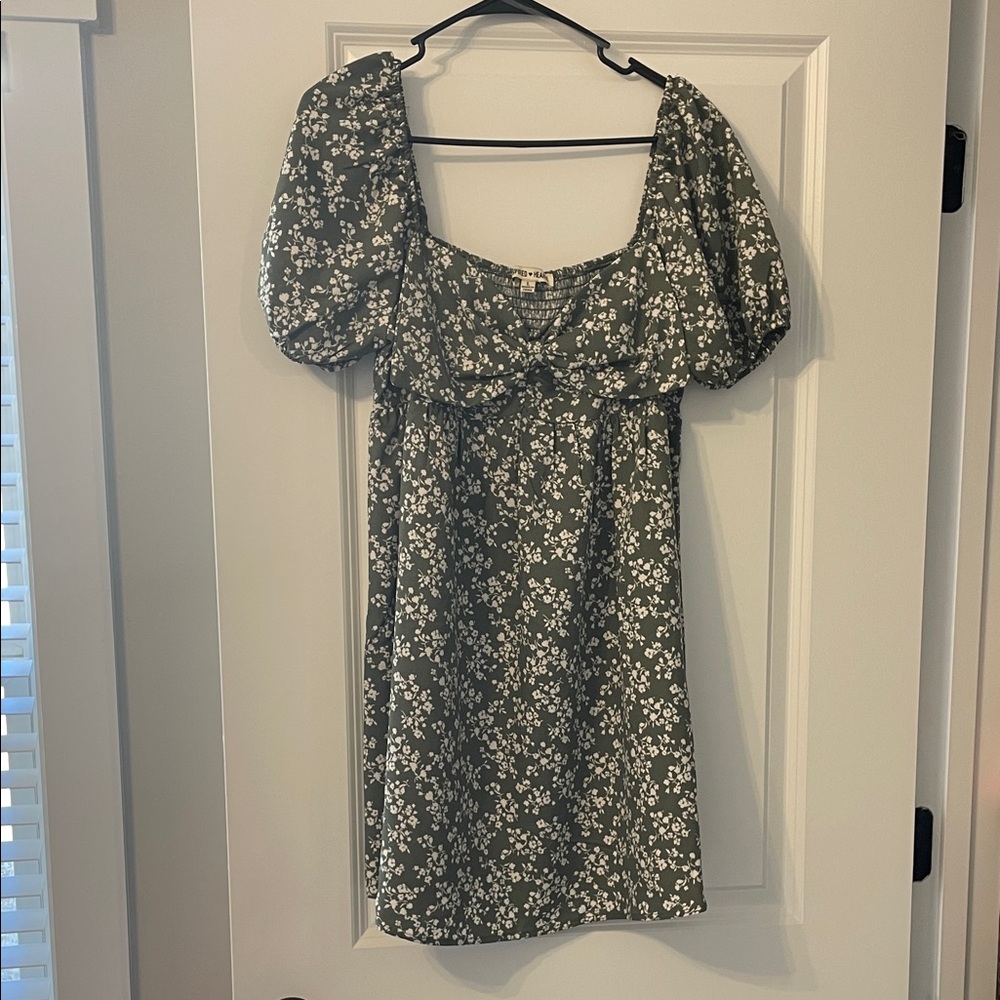 Inspired Hearts Green Floral Mini Dress